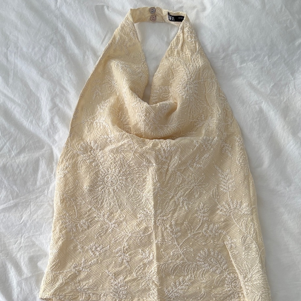 Zara Cream Halter Top